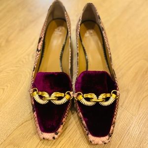 Tory Burch Women's Purple Jessa Velvet Loafers